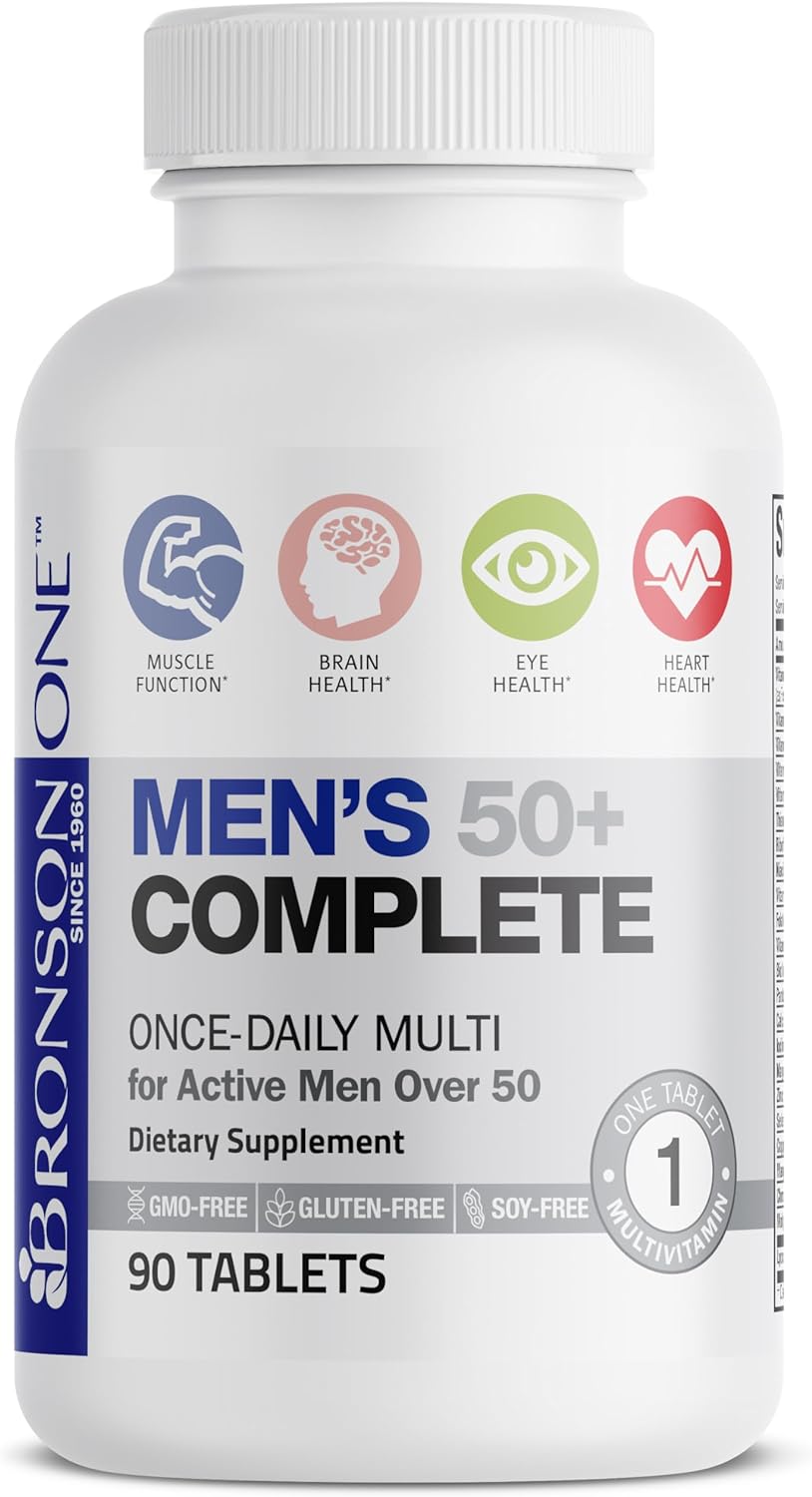 Bronson ONE Daily Mens 50+ Complete Multivitamin Multimineral, 180 Tablets