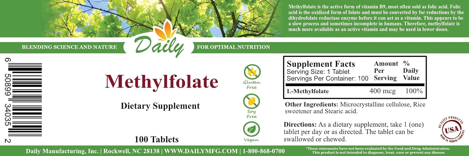 Daily Manufacturing Methylfolate (Vitamin B9)
