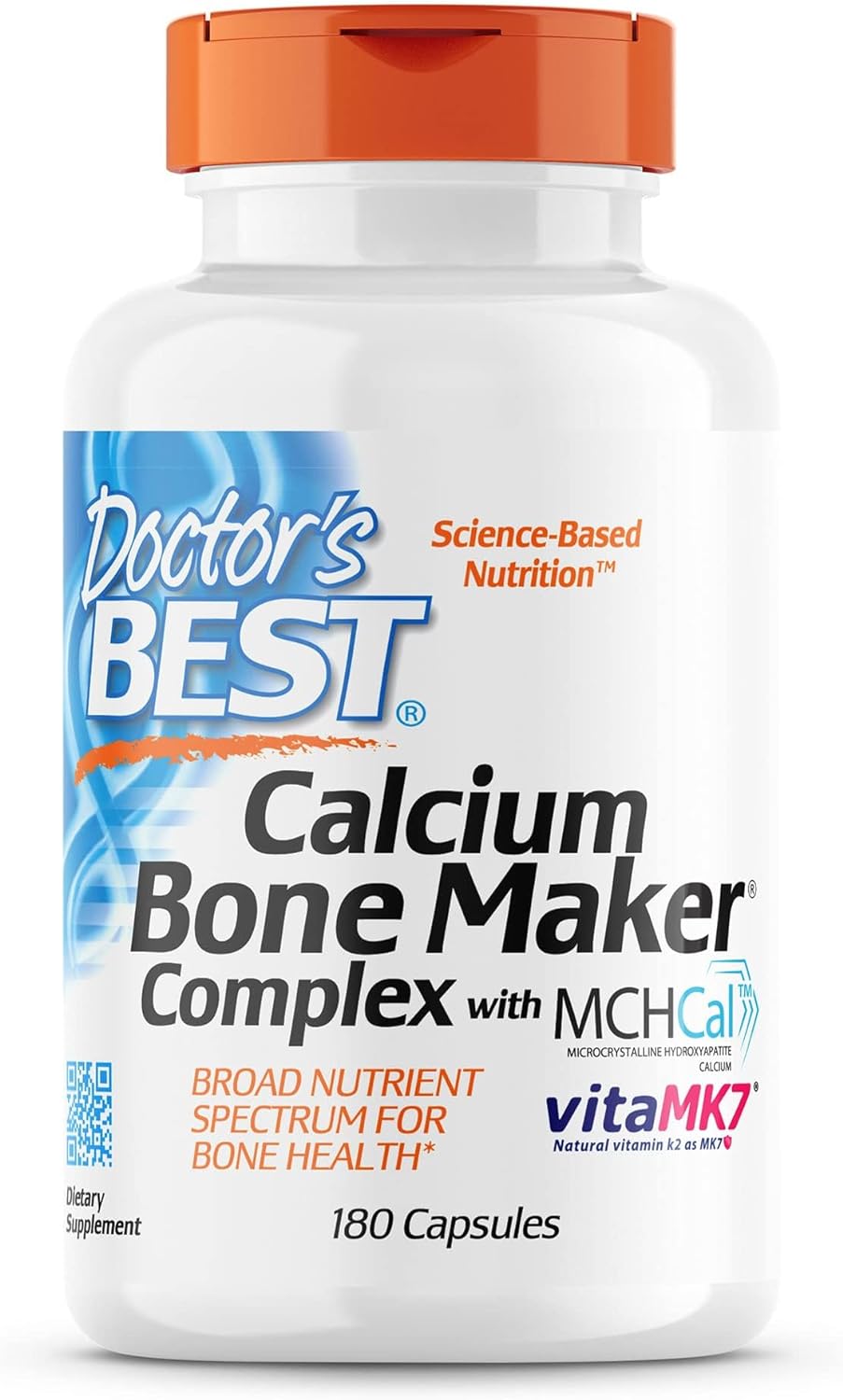 Doctors Best Calcium Bone Maker Complex with MCHCal, Supports Bone Health, Muscular, Skeletal  Vascular Health, 180 Caps