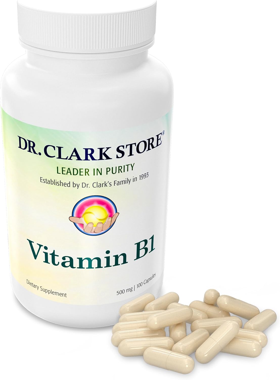 Dr. Clark Vitamin B1 Thiamine Supplement 100 Gelatin Capsules with Dr. Clark Niacin Vitamin B3 100 Gelatin Capsules