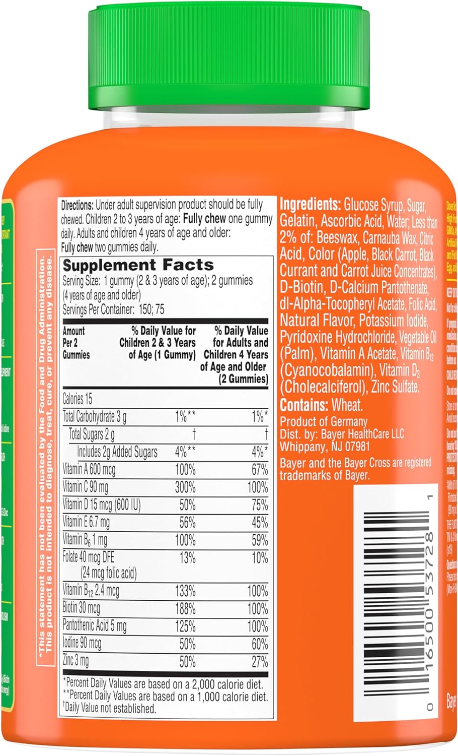 Flintstones Gummies Kids Vitamins with Immunity Support*, Kids and Toddler Multivitamin with Vitamin C, Vitamin D, B12, Zinc  more, Orange 150ct