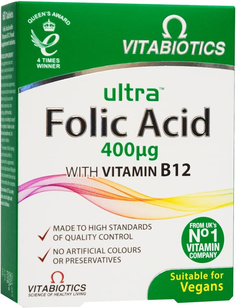 Folic Acid 400ug with Vitamin B12. 60 Tablets