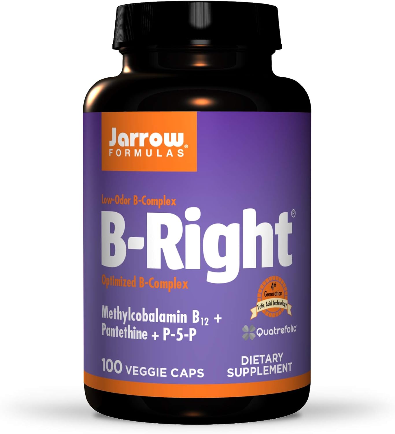 Jarrow Formulas B-Right - Low-Odor Vitamin B-Complex Formula - Energy  Metabolism Support - Promotes Brain, Heart  Cardiovascular Health - 100 Servings (Pack of 1)