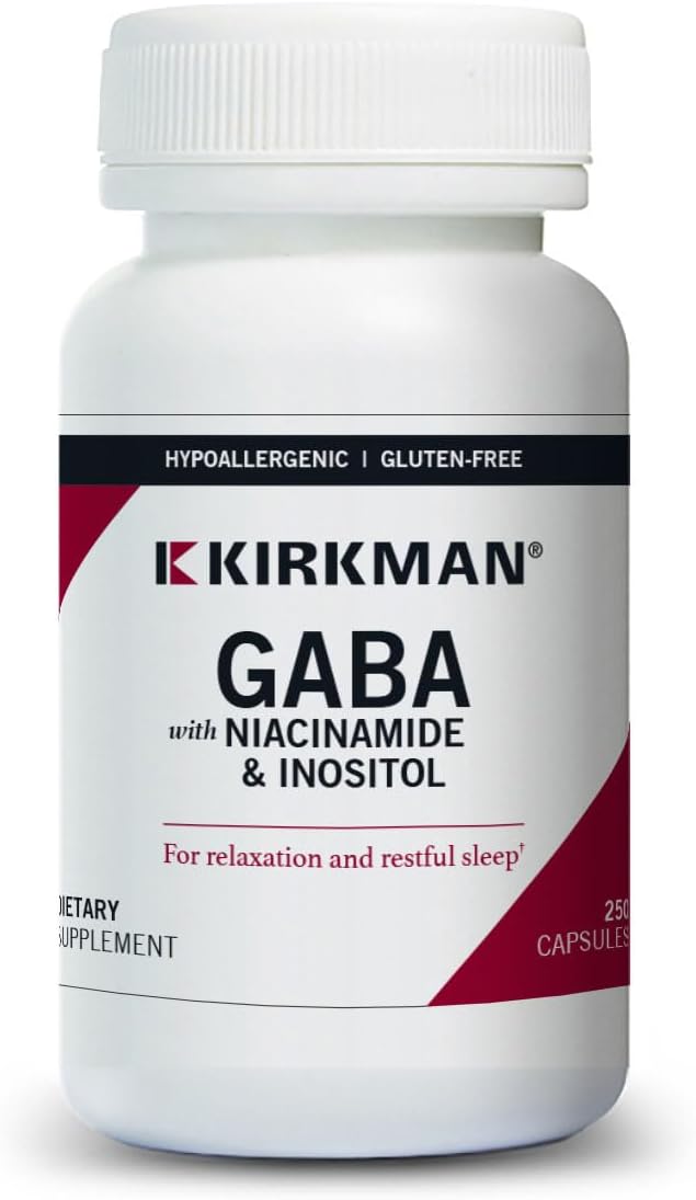 Kirkman - GABA with Niacinamide  Inositol - 250 Capsules - Supports Relaxation - Supports Restful Sleep - Hypoallergenic