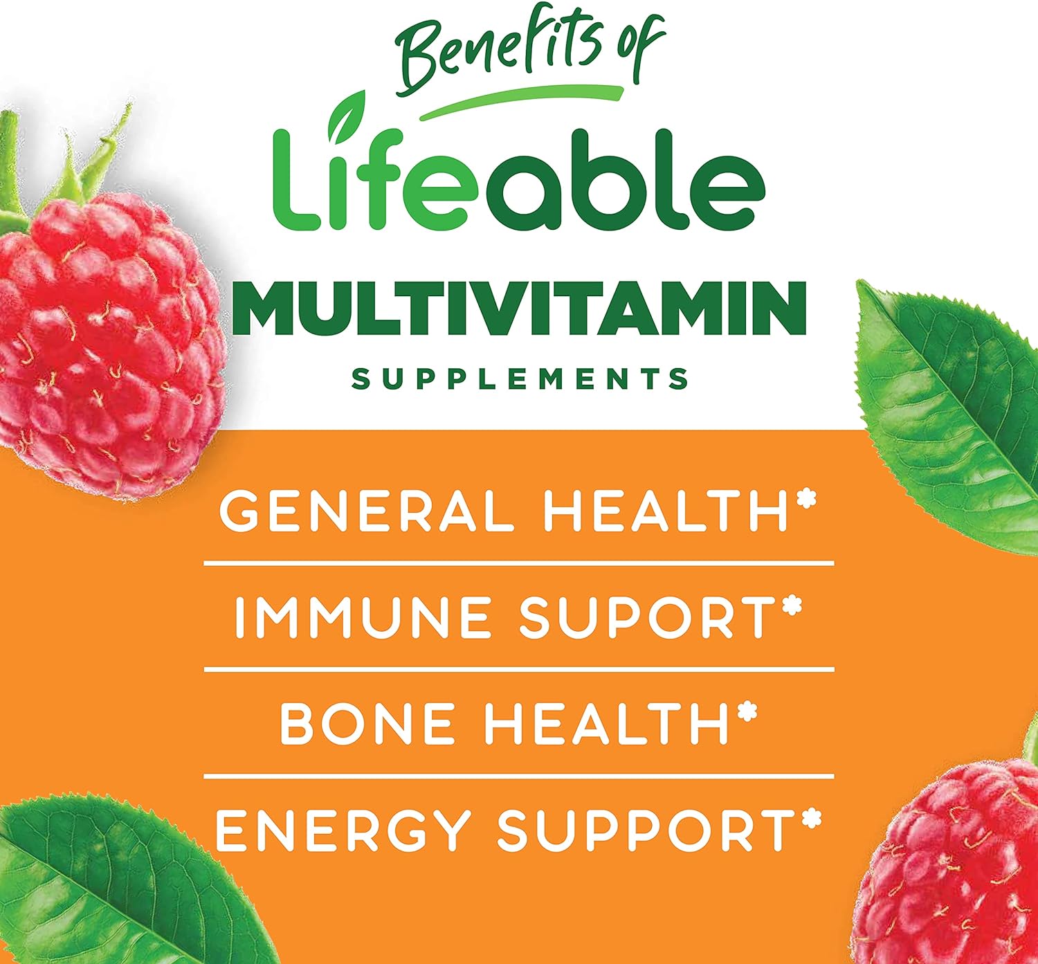 Lifeable Sugar Free Multivitamin – Great Tasting Natural Flavor Gummy – with Vitamin A, C, D, E, Niacin, B6, Folate, B12, Biotin, Pantothenic Acid, Iodine, Zinc, Chromium, and Molybdenum – 90 Gummies