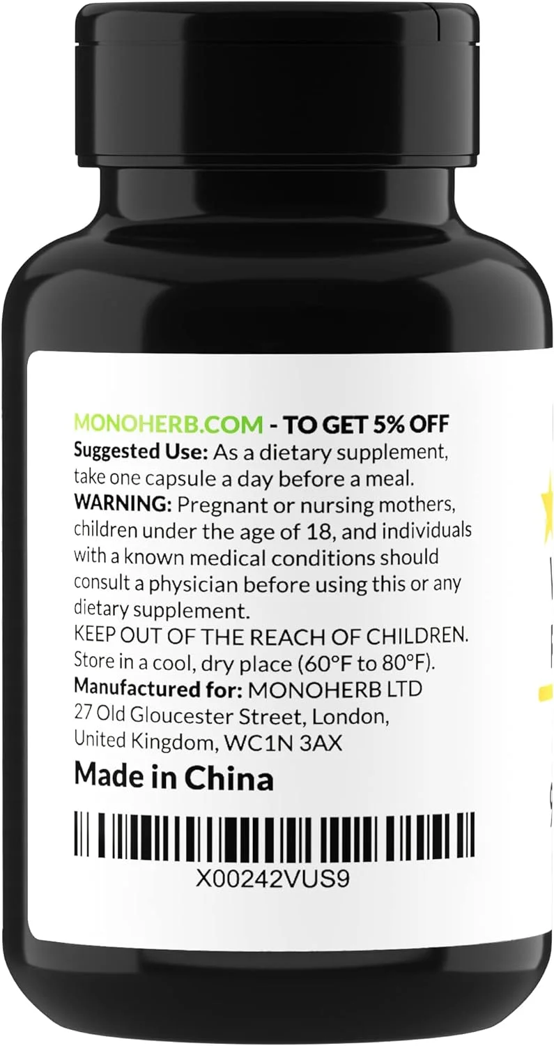 MONOHERB Vitamin B2 300 mg Riboflavin - Against Migraine - 90 Capsules