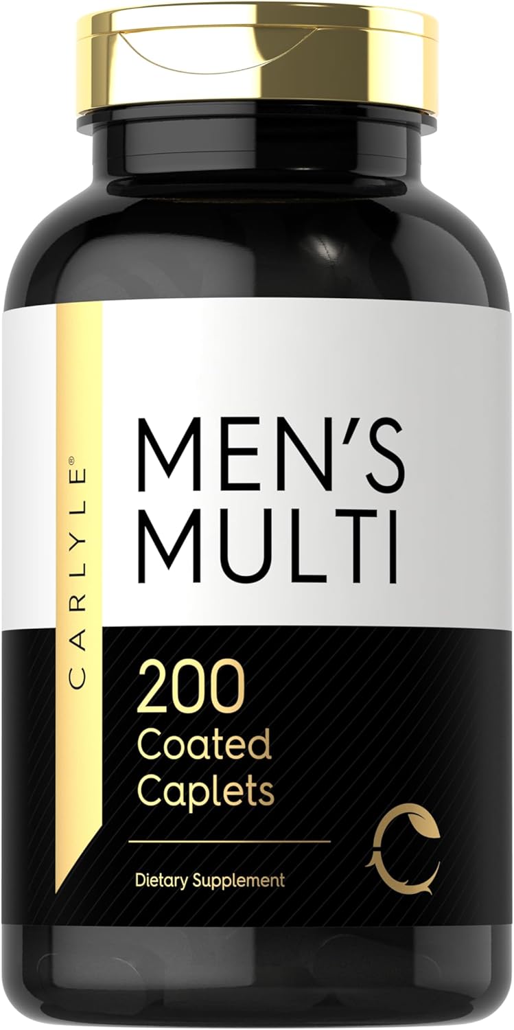 Multivitamin for Men | 200 Caplets | with Vitamins A, C, D, E,  B Vitamins | Non-GMO  Gluten Free Daily Supplement | by Horbaach