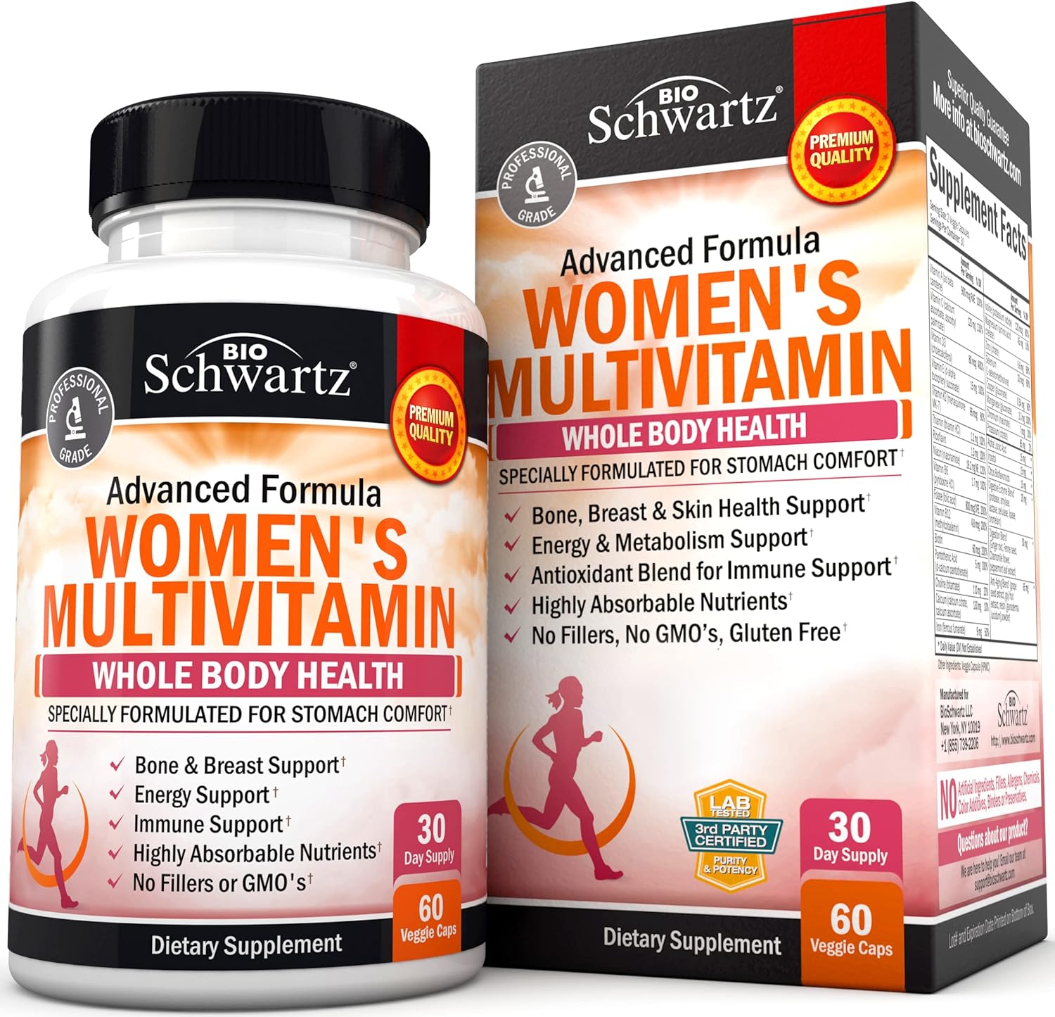 Multivitamin for Women with Vitamin D3 - Multivitamins for Bone Breast Skin Joint Energy - Vitamins for Immunity Support - Immune System Boost Natural Immune Defense - Joint Support Supplement - 60Ct