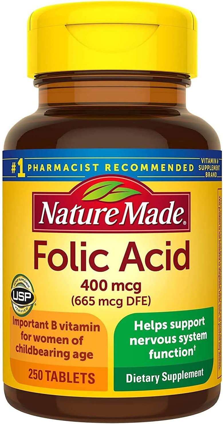 Nature Made Folic Acid 400mcg, 250 Tablets