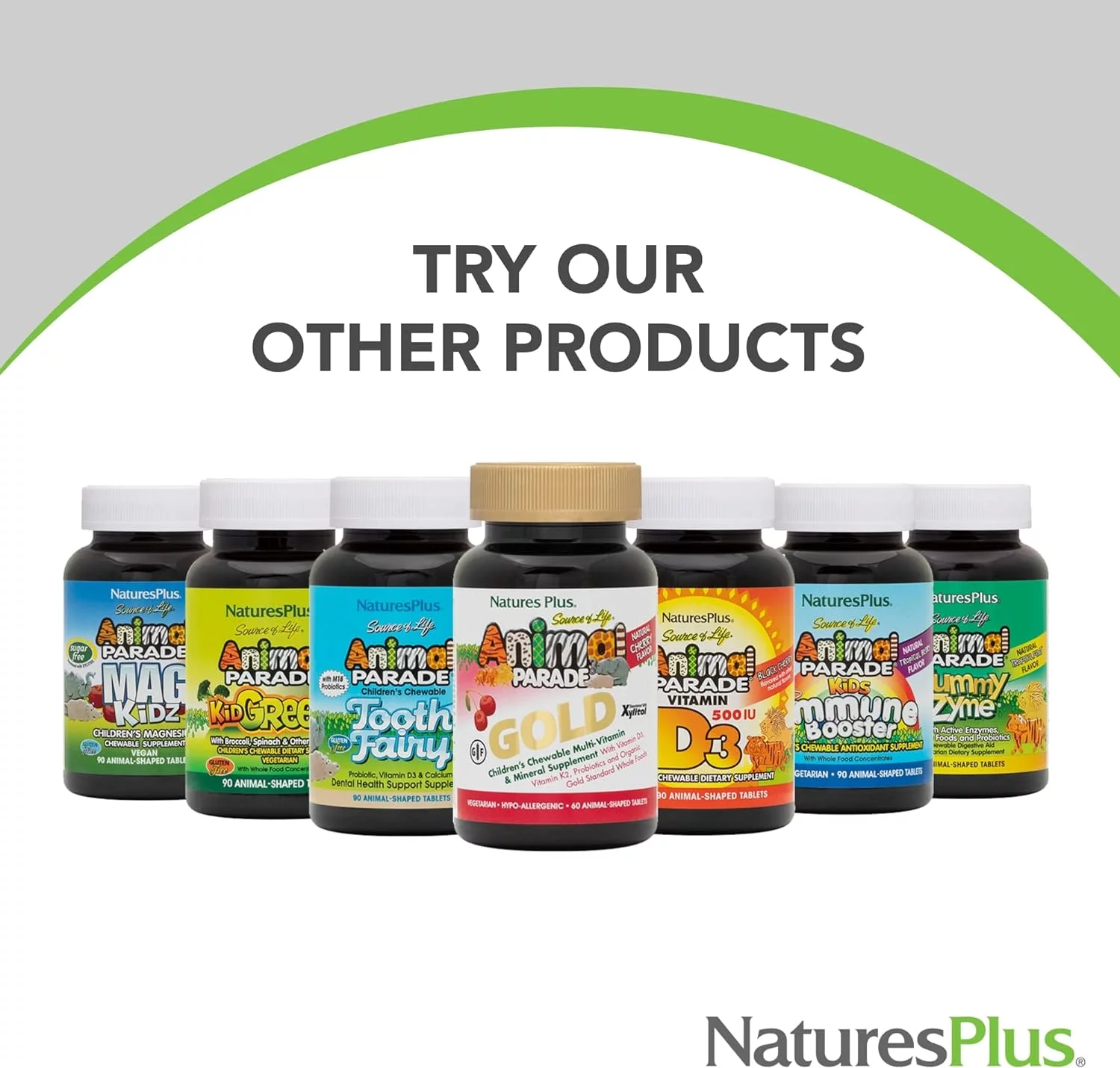 NaturesPlus Animal Parade Childrens Chewable Multivitamin - 180 Animal-Shaped Tablets, Pack of 2 - Natural Assorted Flavors - Vegan, Gluten Free - 180 Total Servings