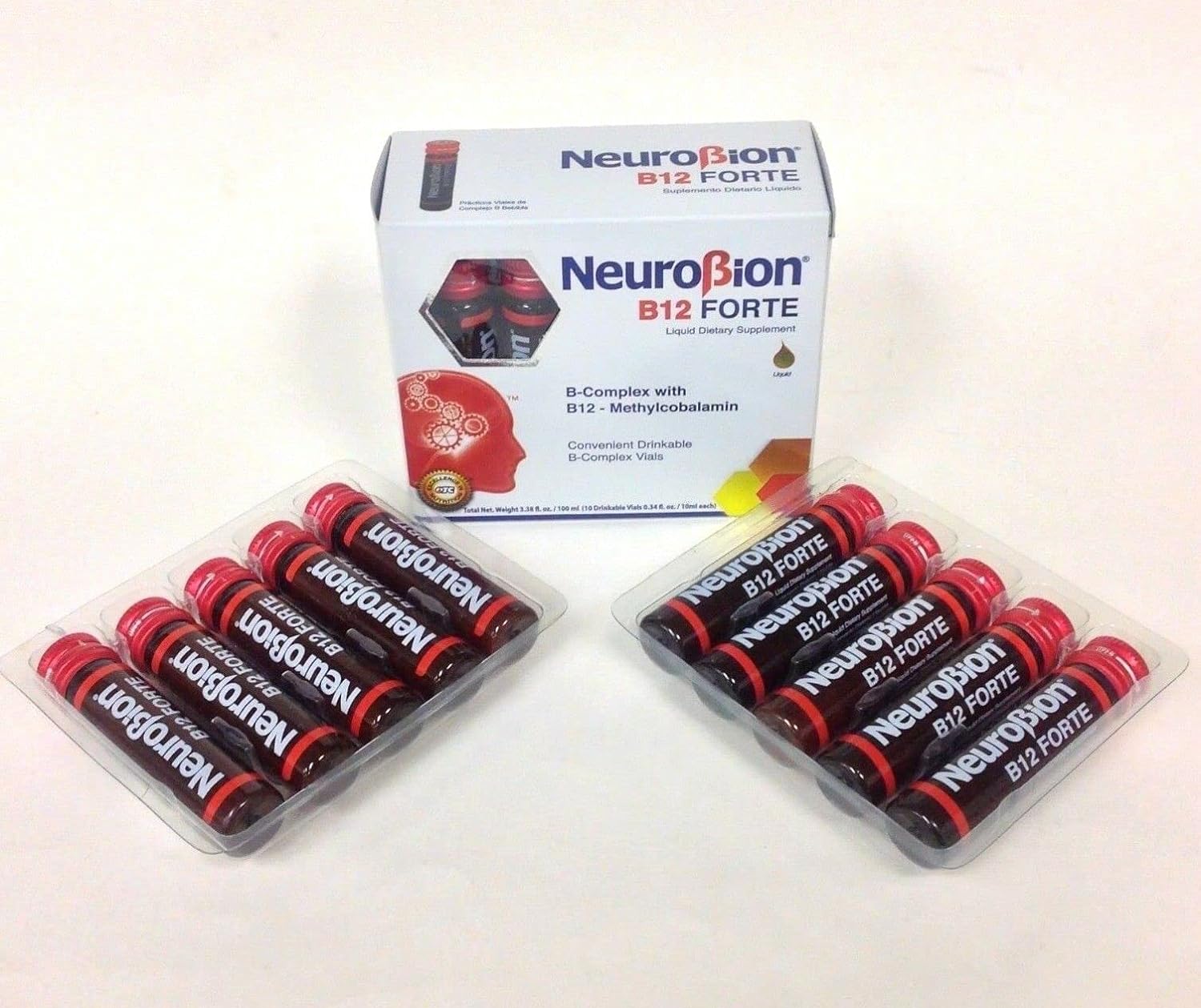 Neurobion Pack B12 Forte 2 Box 10 Vials x 10 ml + Homestuff Pill Pouches Clear Resealable