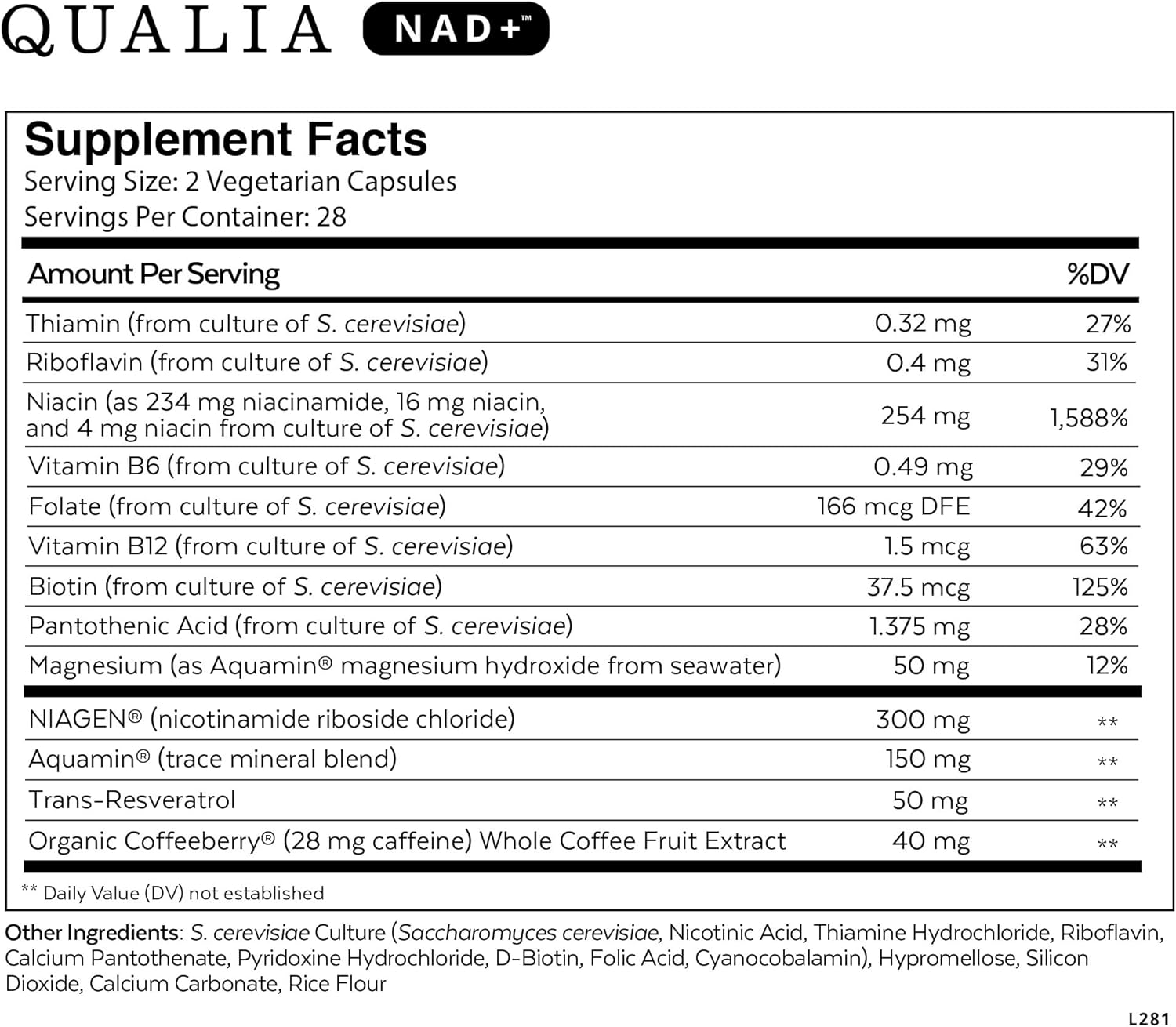 NEUROHACKER COLLECTIVE Qualia NAD+ Nicotinamide riboside nr Supplement, Can Boost NAD+ Levels up to 50% with: NR (nicotinamide riboside from NIAGEN), Niacin  Niacinamide - Vegan (56 Caps)