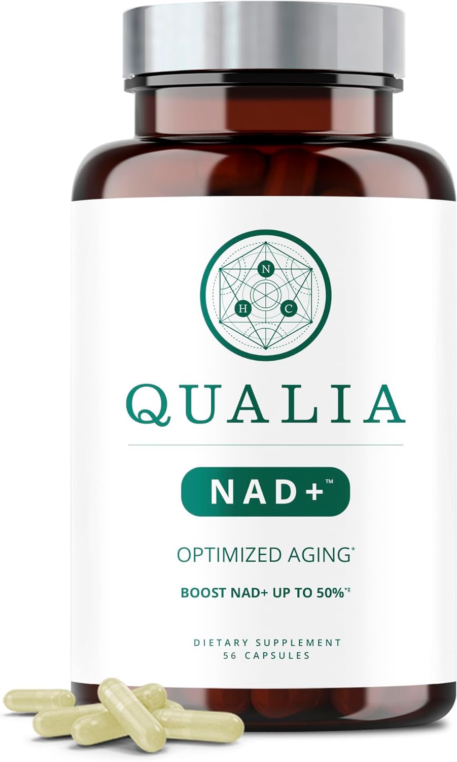 NEUROHACKER COLLECTIVE Qualia NAD+ Nicotinamide riboside nr Supplement, Can Boost NAD+ Levels up to 50% with: NR (nicotinamide riboside from NIAGEN), Niacin  Niacinamide - Vegan (56 Caps)