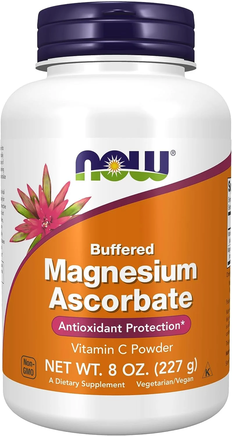 NOW Supplements, Magnesium Ascorbate Powder, Buffered, Antioxidant Protection*, 8-Ounce