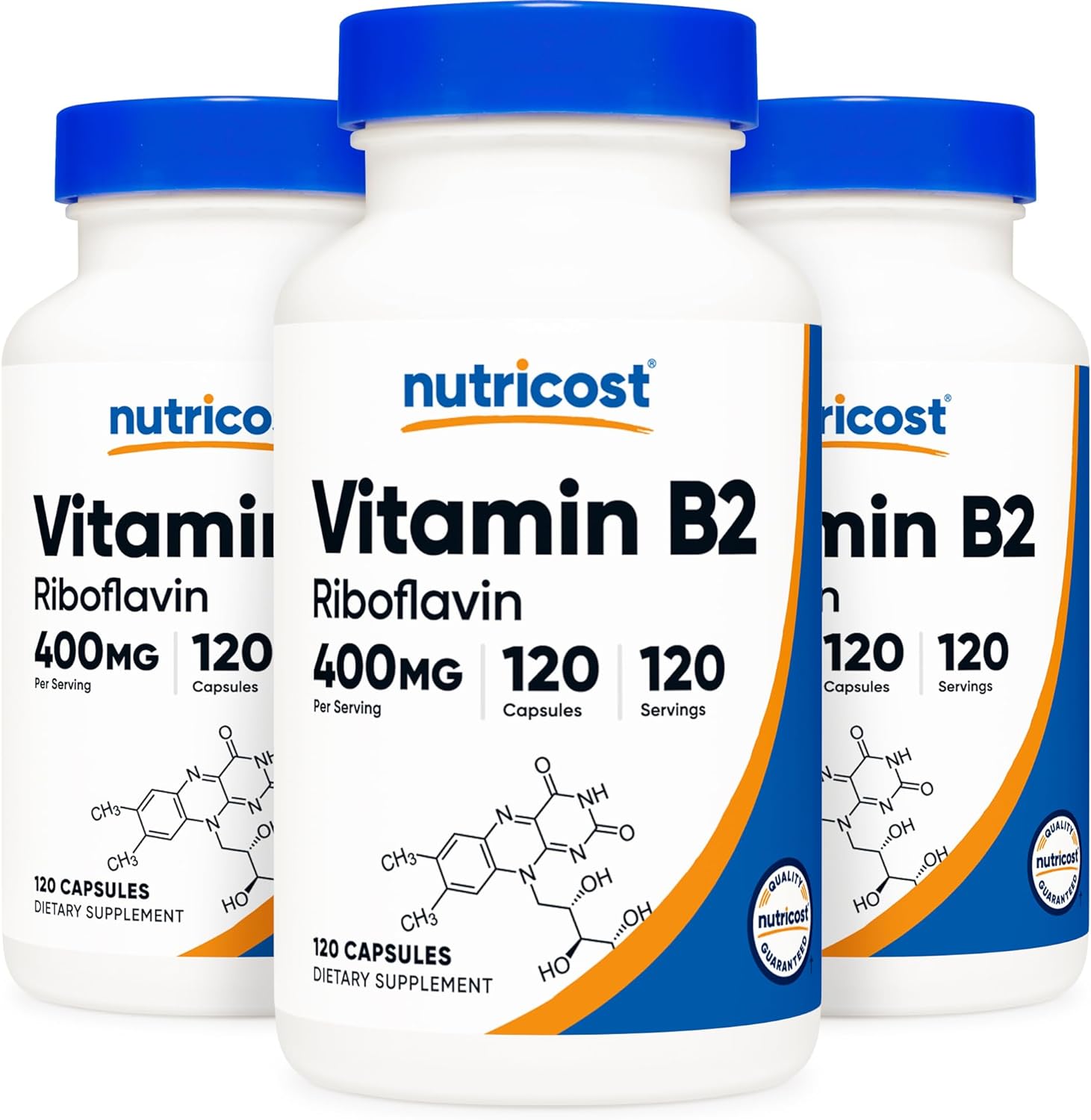 Nutricost Vitamin B2 (Riboflavin) 400mg, 120 Capsules - Gluten Free, Non-GMO