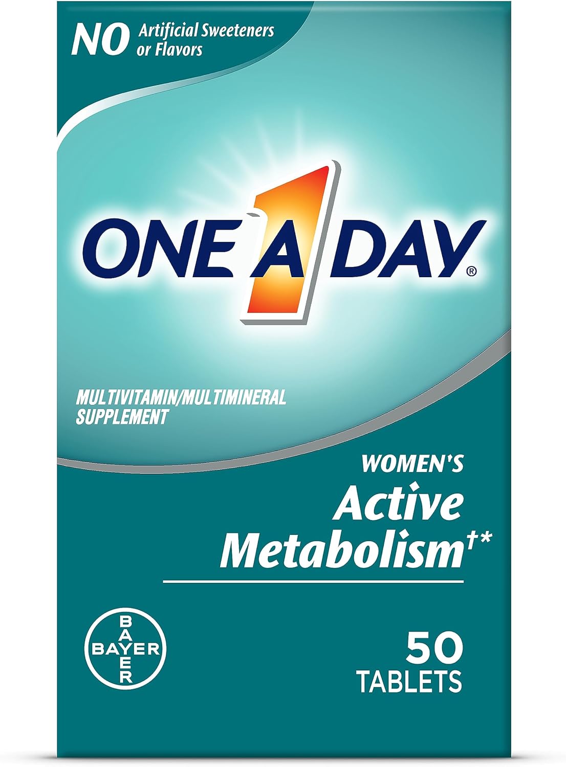 One A Day Women’s Active Metabolism Multivitamin, Supplement with Vitamin A, C, D, E and Zinc for Immune Health Support*, Iron, Calcium, Folic Acid  more, 50 Count