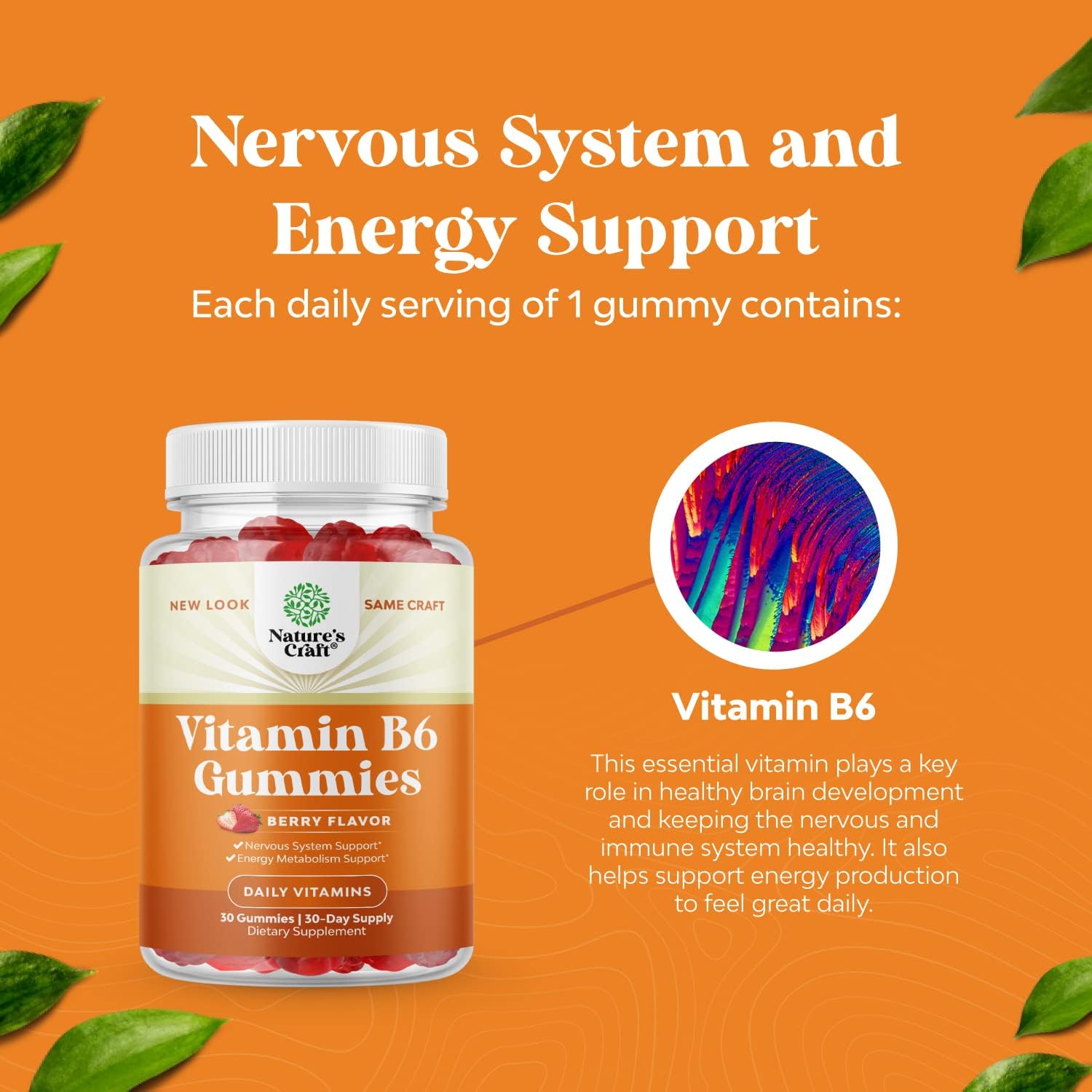 Potent Vitamin B6 Gummies for Adults - Vitamin B6 50mg Per Serving Gummy Vitamins for Women and Men for Immune Nerve and Mood Support - Vegan Kosher B6 Vitamins Gummies for Women and Men - 30 count