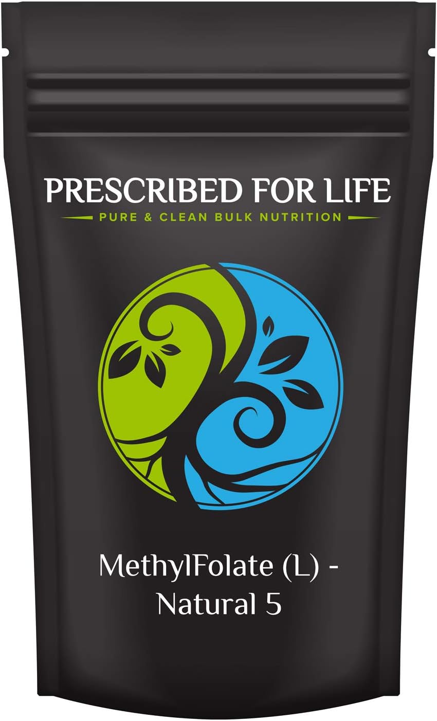 Prescribed For Life Methyl Folate Powder | Bioavailable Folic Acid to Support Brain Health | Pure Powdered Vitamin B9 Folate Supplement for Women  Men (2 oz / 28 g)