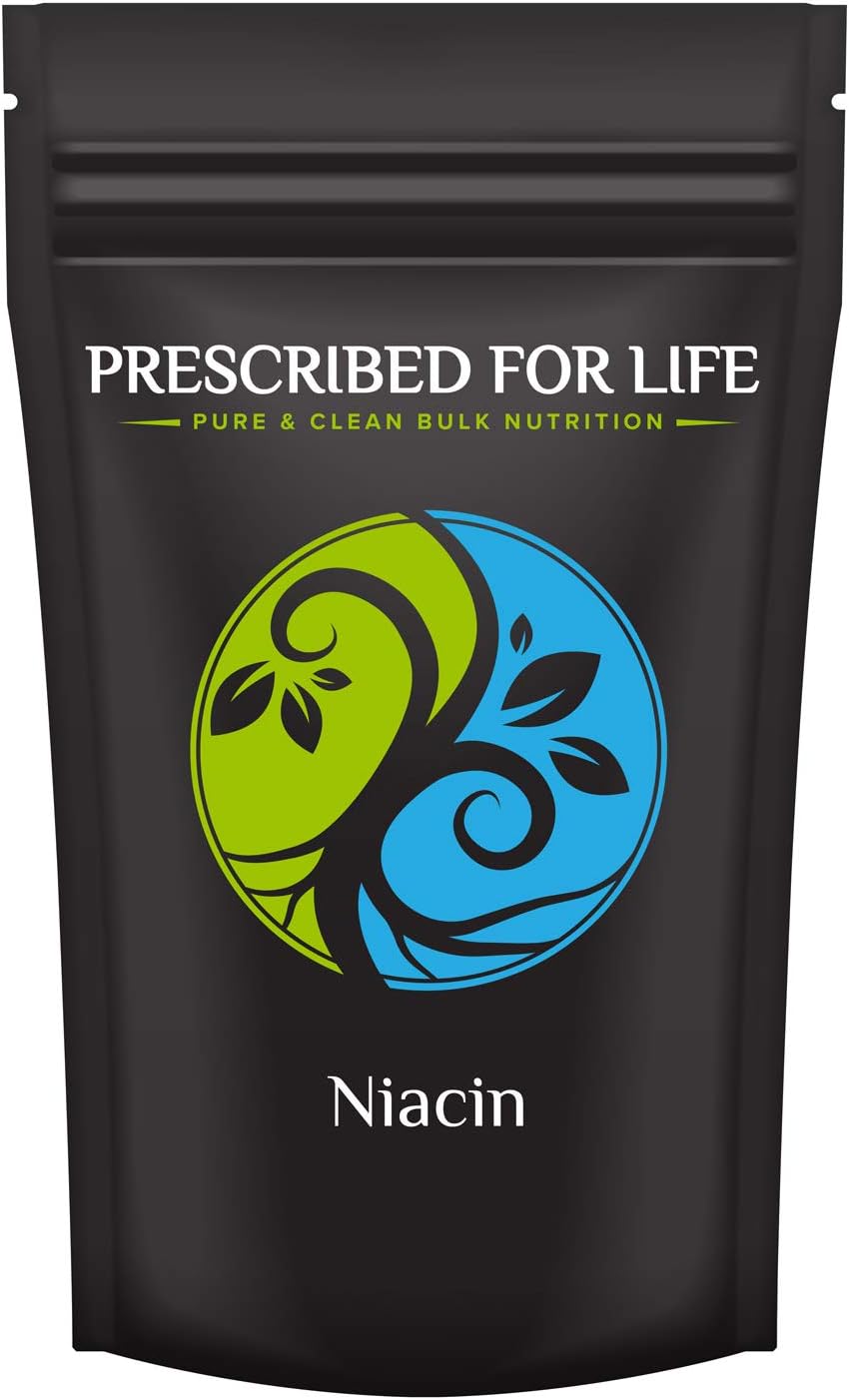 Prescribed For Life Niacin Powder | Vitamin B3 for Skin Health and Digestive Support | Vegan, Gluten Free, Non GMO | Nicotinic Acid Powder (12 oz / 340 g)