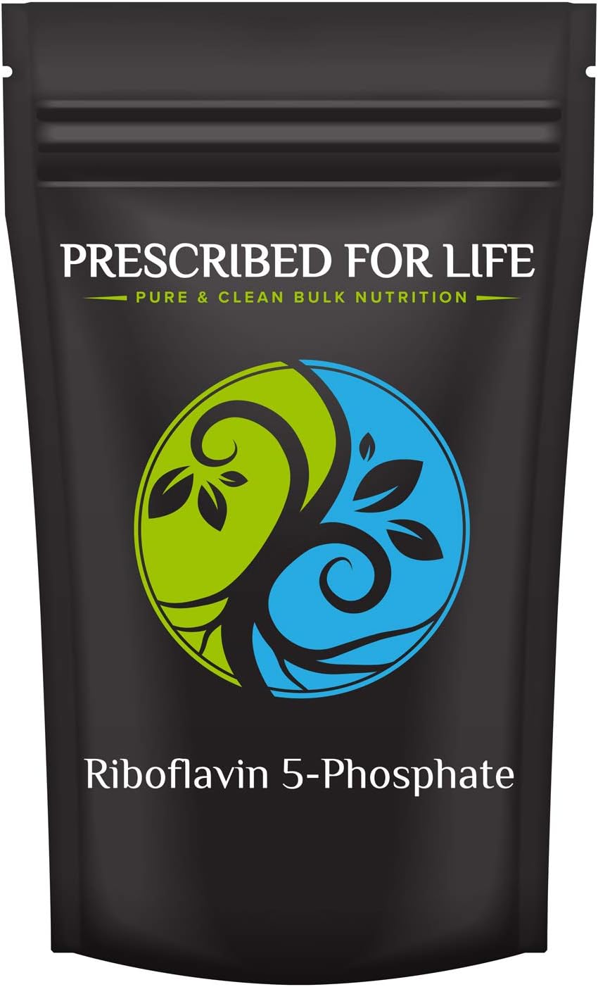 Prescribed For Life Riboflavin 5 Phosphate Powder | Vegan Vitamin B2 Supplement Powder | Gluten Free, Non-GMO, Soy Free, Kosher | Natural Vitamins for Hair, Skin and Nails (4 oz / 113 g)