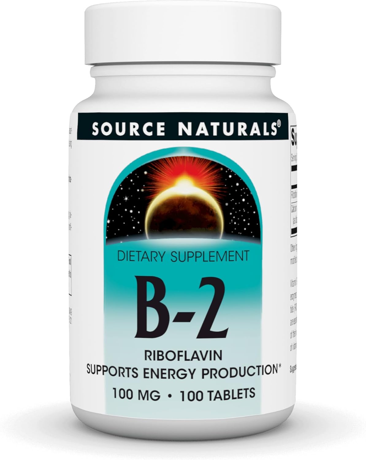 Source Naturals Vitamin B-2 Riboflavin 100 mg Supports Energy Production - 100 Tablets