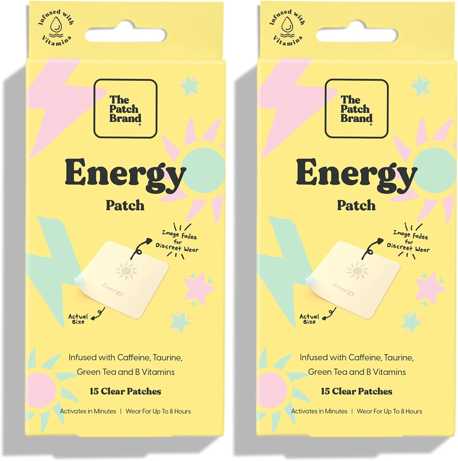 The Patch Brand Energy Patches | Supports Energy with Caffeine and B5 and B3 | All Natural Vitamins  Mineral Patch Plant Based and Cruelty Free Water Resistant Patches That Last All Day