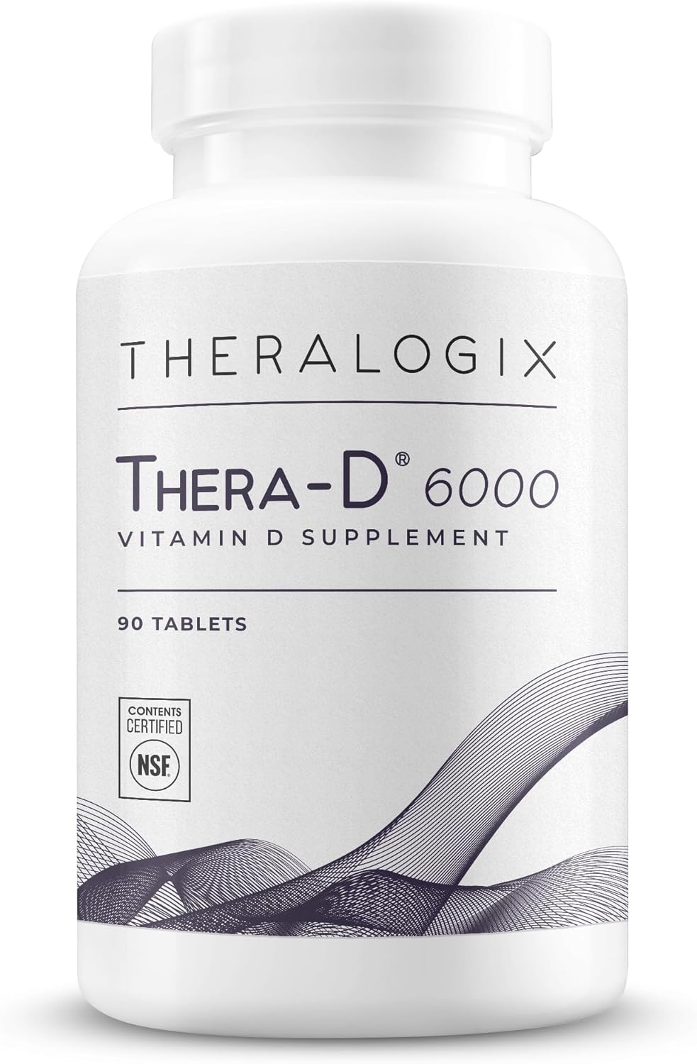 Theralogix Thera-D 6000 Vitamin D Supplement - 6,000 IU (150 mcg) Vitamin D3 Tablets - 90-Day Supply - Immune Support Supplement for Women  Men - Aids Bone  Heart Health - NSF Certified - 90 Tablets