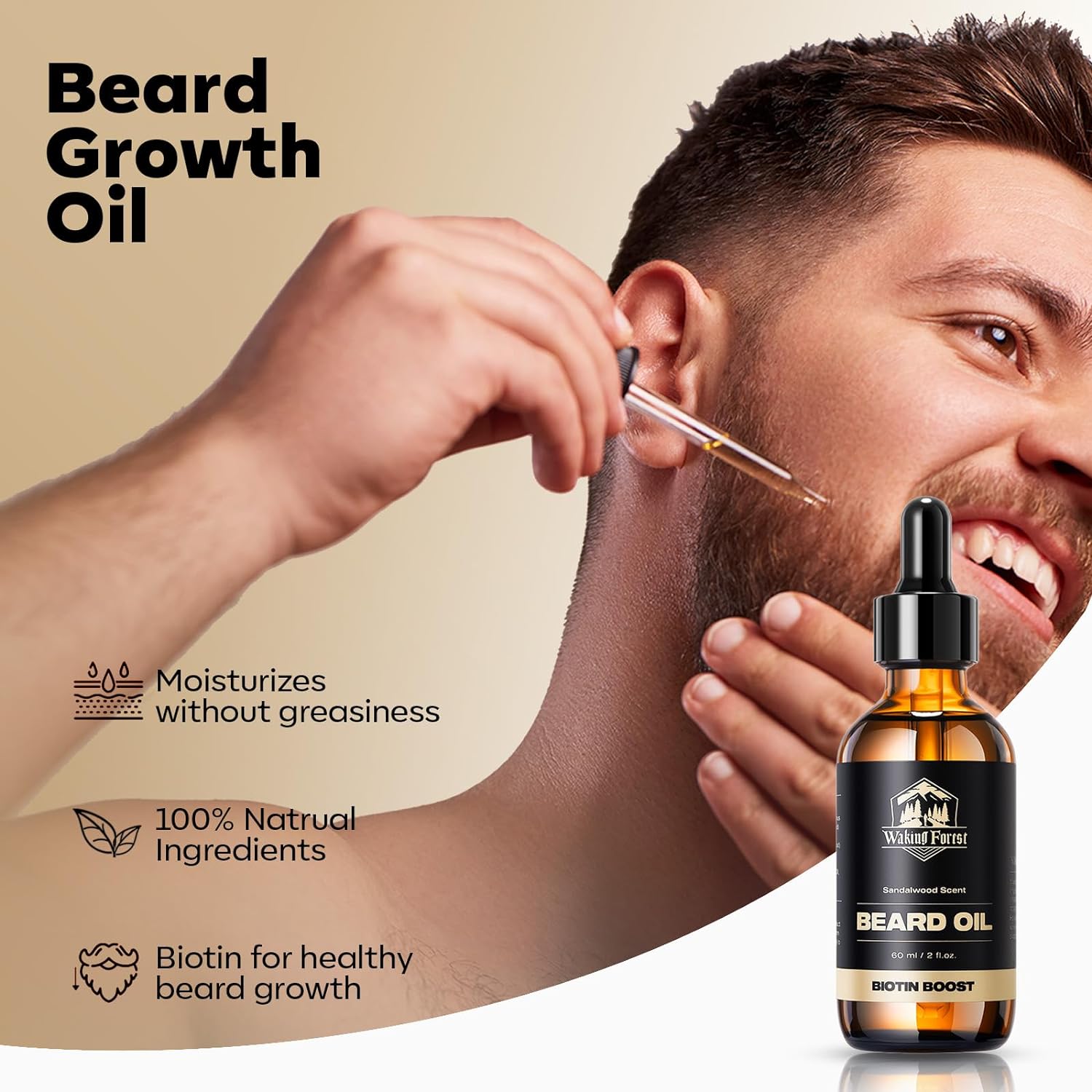 Waking Forest Beard Growth Kit, Biotin Beard Growth Beard Oil